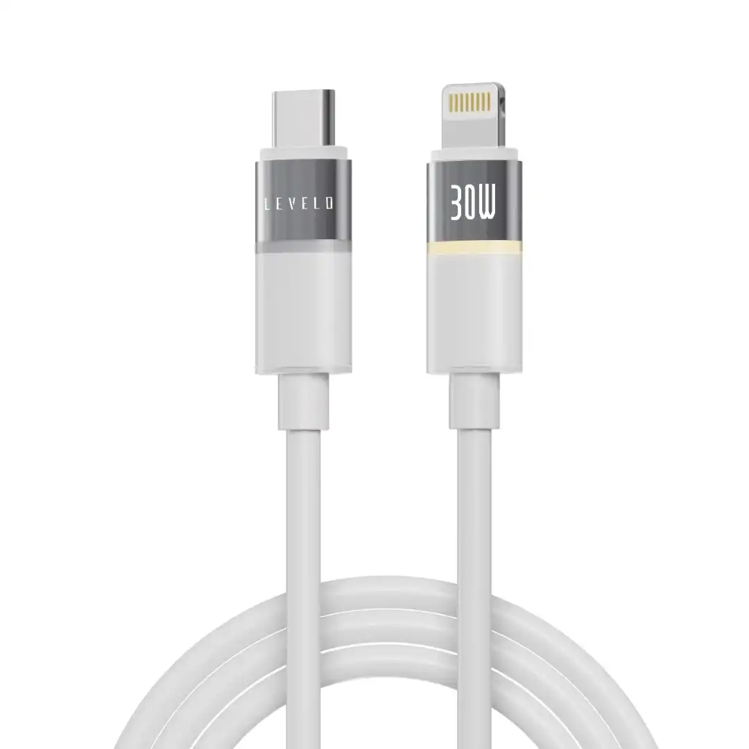 کابل شارژ Type‑C به لایتنینگ وات Levelo Luno 30