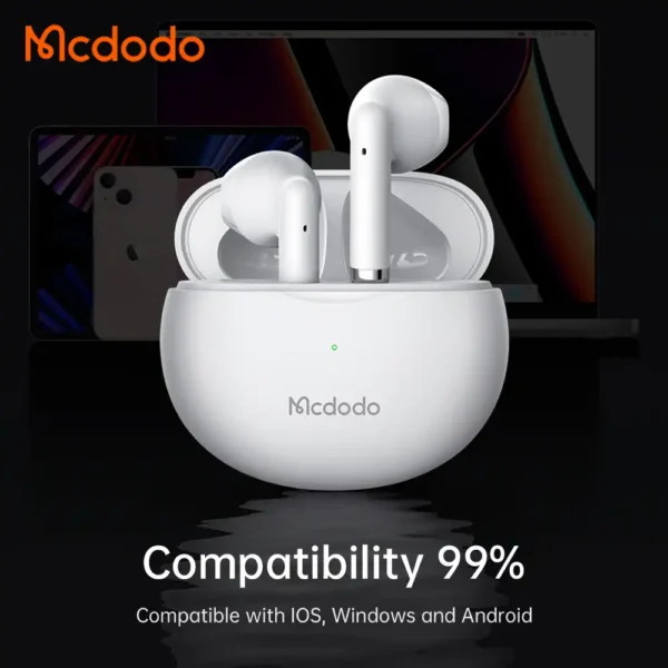 هدفون بی‌ سیم مکدودو مدل HP‑8030 سری TWS Earbuds Lite با بلوتوث نسخه 5.3 و شارژ Type‑C