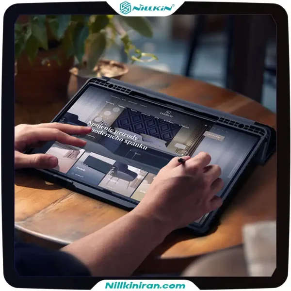 کیف محافظ نیلکین سامسونگ Tab S9 Ultra مدل Bumper Leather Case Pro
