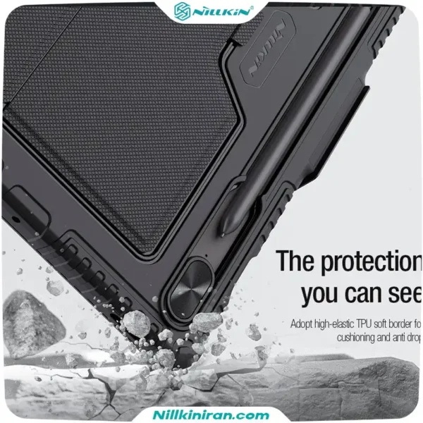 کیف کلاسوری کیبورد دار نیلکین مناسب تبلت Tab S9 FE Plusمدل Bumper Combo Keyboard Case