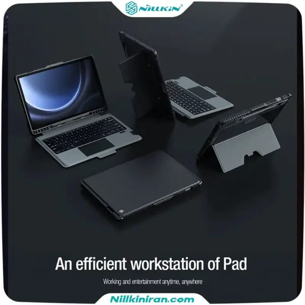 کیف کلاسوری کیبورد دار نیلکین مناسب تبلت Tab S9 FE Plusمدل Bumper Combo Keyboard Case