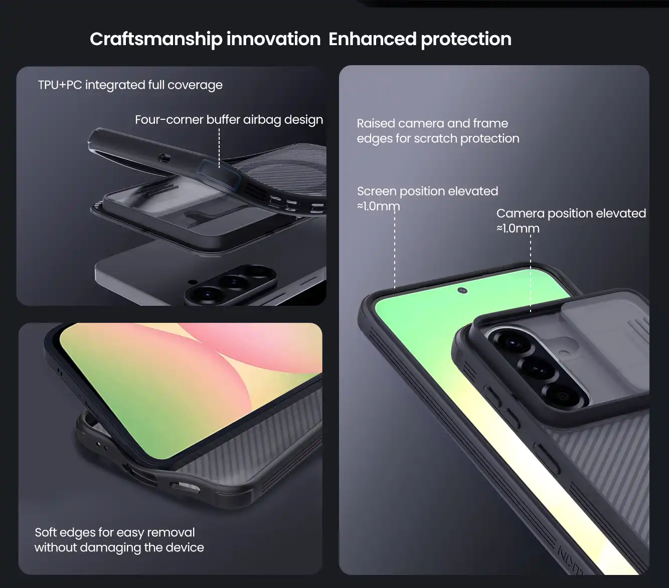 قاب نیلکین سامسونگ Galaxy A57 مدل CamShield Pro (Clear Version)