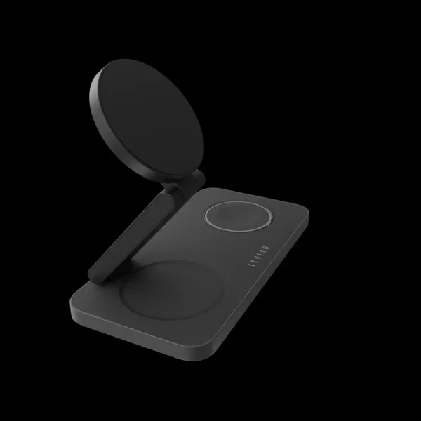 شارژر بی‌ سیم 3 در 1 برند Levelo مدل Quantum با قابلیت تنظیم زاویه