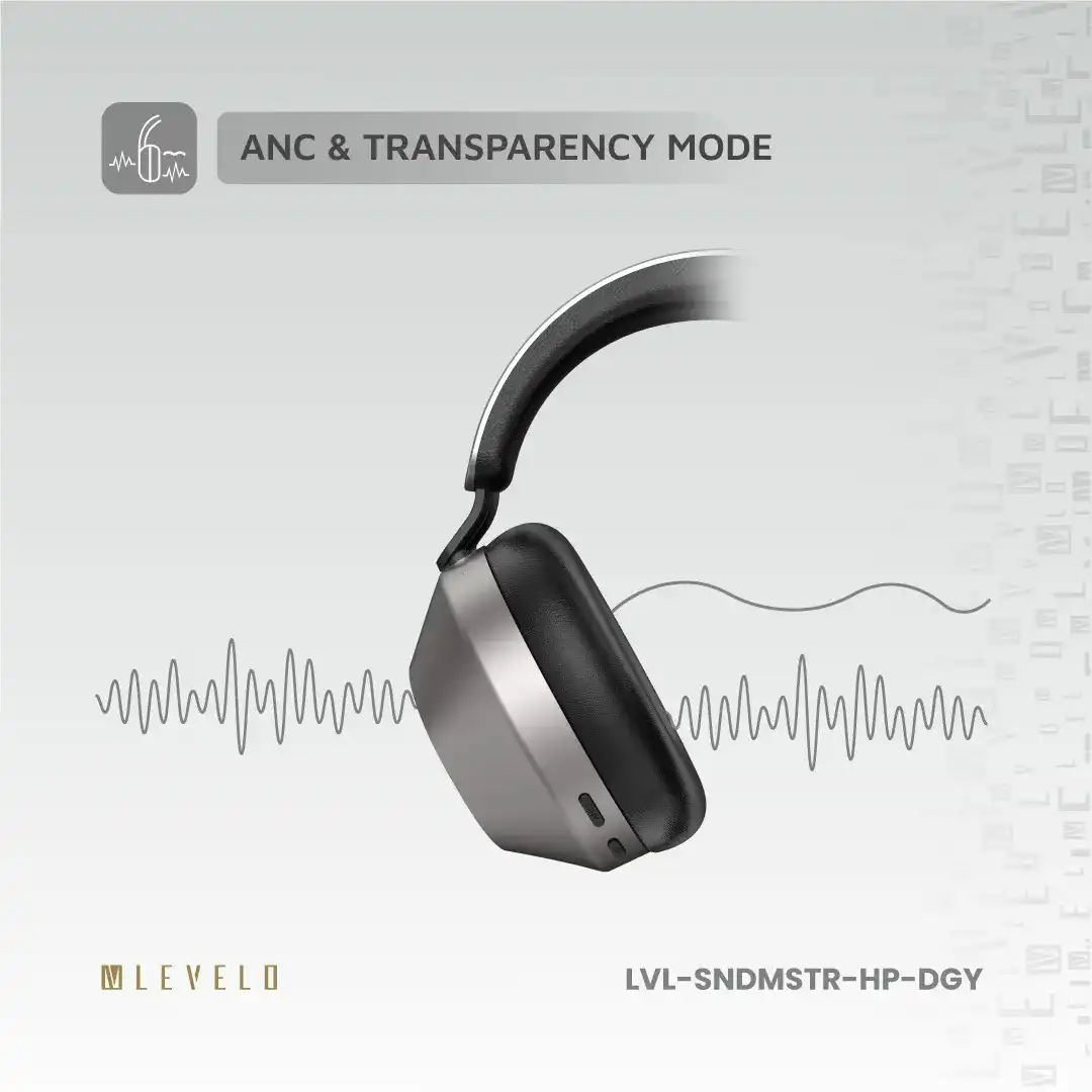 هدفون بی سیم هیبریدی برند Levelo مدل SoundMaster با حذف نویز فعال