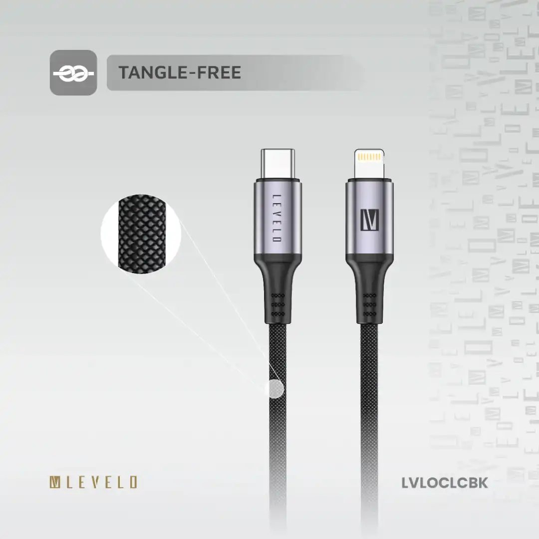 کابل Type‑C به Lightning برند Levelo مدل Otto با طول 1 متر