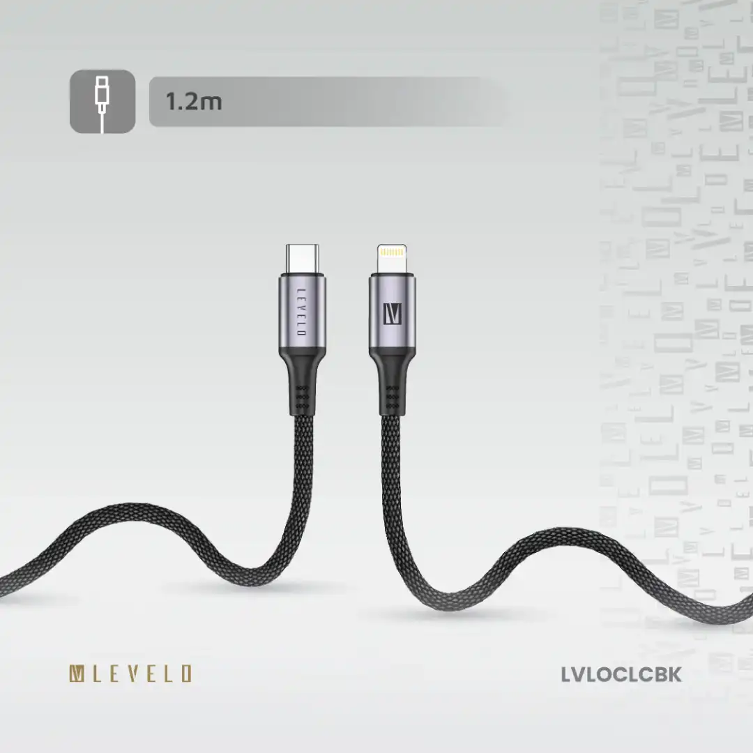 کابل Type‑C به Lightning برند Levelo مدل Otto با طول 1 متر