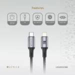 کابل Type‑C به Lightning برند Levelo مدل Otto با طول 1 متر