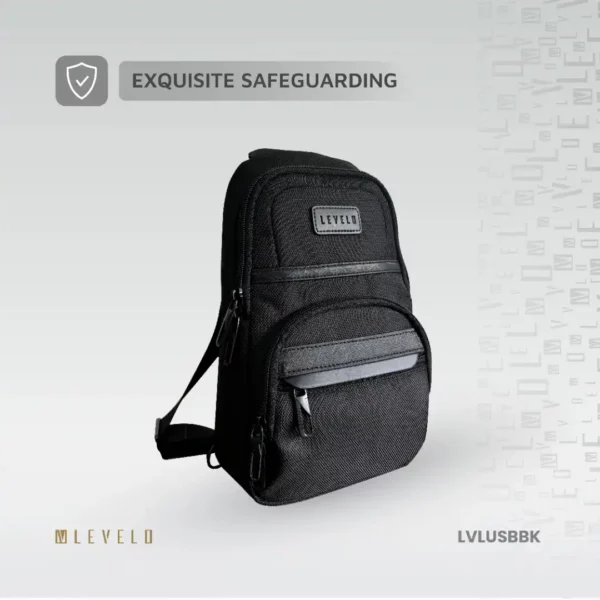 کیف دوشی شهری برند Levelo  مدل Urban Sling Bag (LVL‑USB‑BK) با وزن 400 گرم