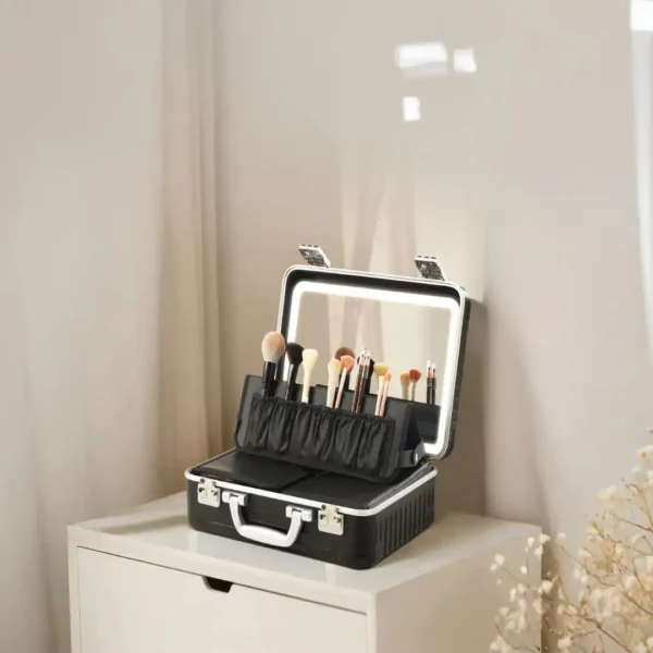 کیف آرایش مسافرتی پرودو مدل  PDLFST4029BK با آینه LED قابل جدا شدن