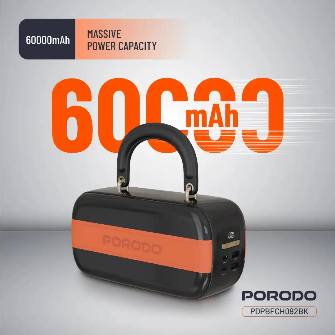 پاوربانک پرودو مدل (PDPBFCH092BK) Sway ظرفیت 60000 میلی‌ آمپر ساعت