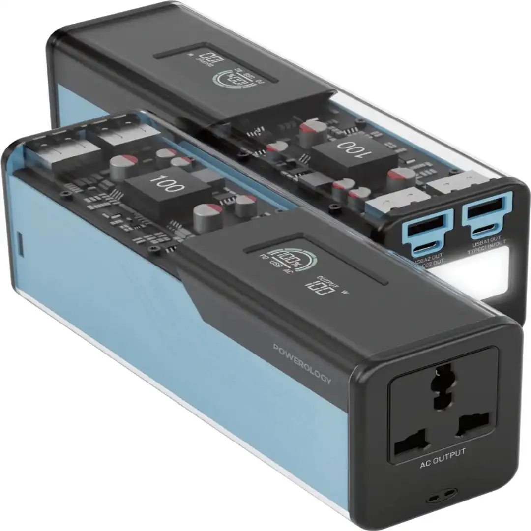 پاوربانک حرفه‌ ای پاورولوژی مدل اِنِرژی 27000 میلی‌ آمپرساعتی با خروجی برق AC