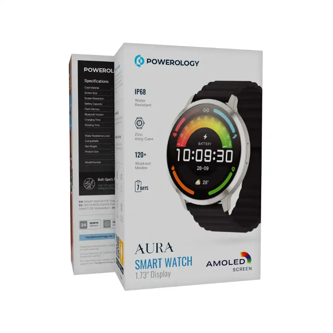 ساعت هوشمند بلوتوثی پاورولوژی مدل آورا (Aura) با ظرفیت باتری 330mAh