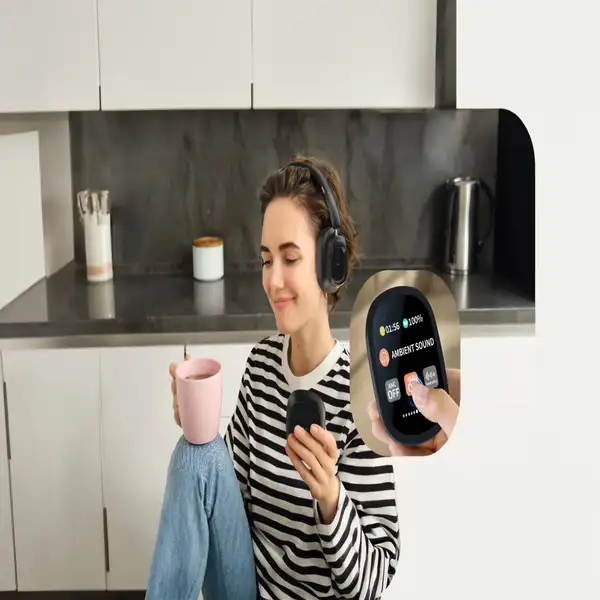 هدفون بیسیم هیبریدی برند لولو مدل Levelo VibeMaster با حذف نویز و نمایشگر LCD