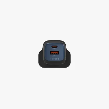 شارژر دیواری دو پورت 20 وات برند لولو مدل Levelo Vero GaN با آداپتور استاندارد UK