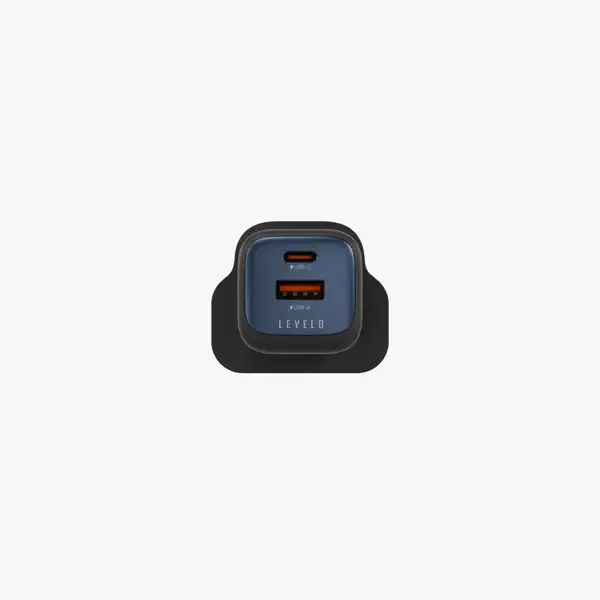 شارژر دیواری دو پورت 20 وات برند لولو مدل Levelo Vero GaN با آداپتور استاندارد UK