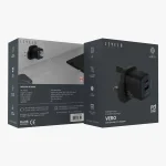 شارژر دیواری دو پورت 20 وات برند لولو مدل Levelo Vero GaN با آداپتور استاندارد UK