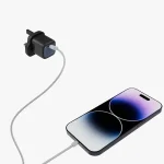 شارژر دیواری 20 وات برند لولو مدل (Levelo Vero GaN) با درگاه USB-C و آداپتور UK