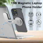 هولدر و پایه نگهدارنده رومیزی مگ‌سیف و شارژر بی‌سیم برند لولو (Levelo) مدل Energia MagSafe Surface Phone Holder With Wireless Charger
