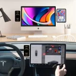 هولدر و پایه نگهدارنده رومیزی مگ‌سیف و شارژر بی‌سیم برند لولو (Levelo) مدل Energia MagSafe Surface Phone Holder With Wireless Charger