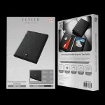 کیف پول جیبی چرمی برند Levelo مدل Bifold Black Genuine Leather Pocket Organizer