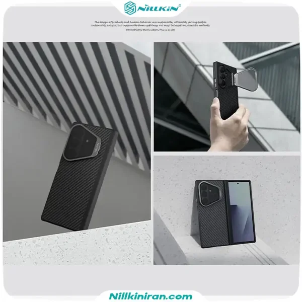 قاب نیلکین سامسونگ Samsung Z Fold 8 Ultra مدل CarboProp Magnetic Black Mirror