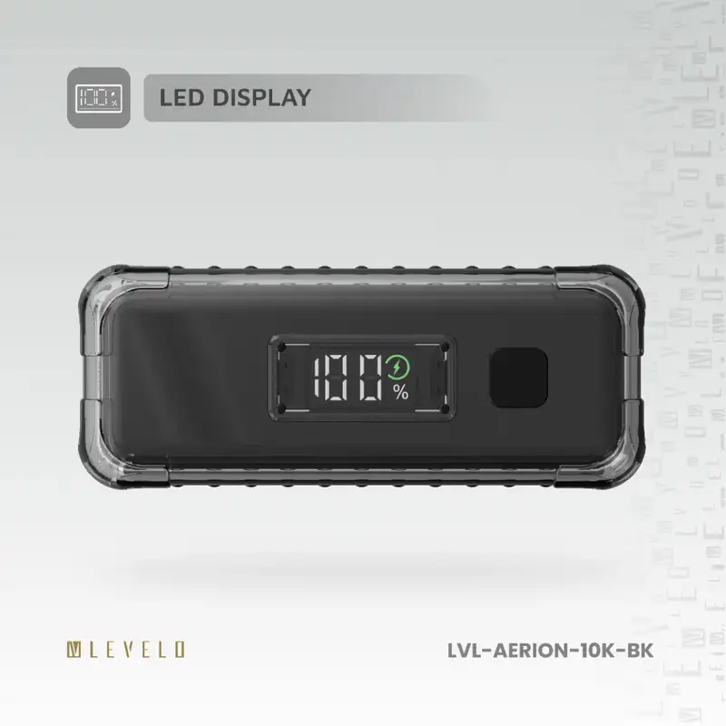 پاوربانک و شارژر همراه قابل حمل 10000 میلی‌آمپر ساعتی Levelo Aerion 