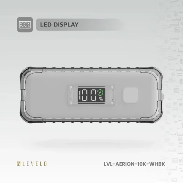 پاوربانک و شارژر همراه قابل حمل 10000 میلی‌آمپر ساعتی Levelo Aerion 
