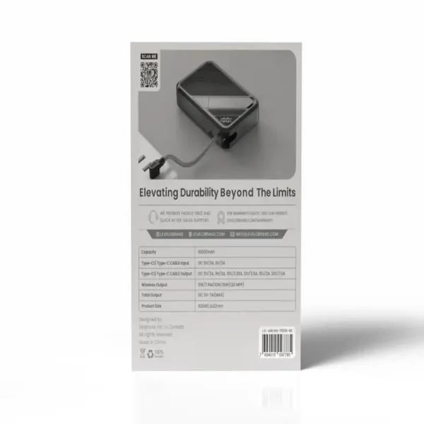 پاوربانک و شارژر همراه AirLink 10000mAh MagSafe از برند لولو با کابل Type-C داخلی و استند