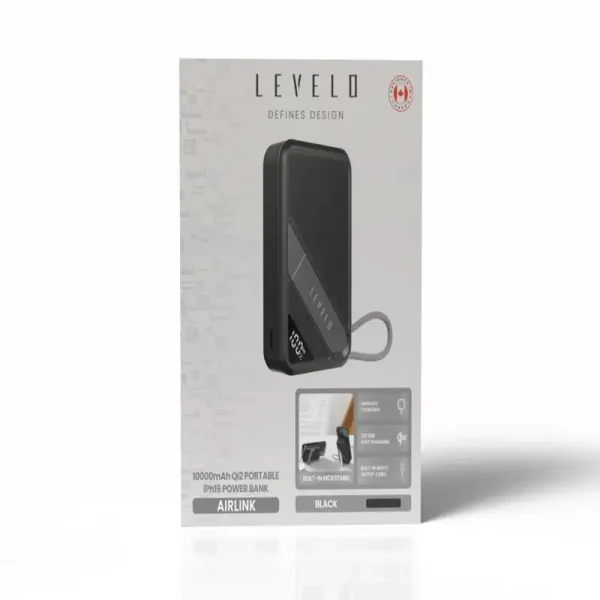 پاوربانک و شارژر همراه AirLink 10000mAh MagSafe از برند لولو با کابل Type-C داخلی و استند