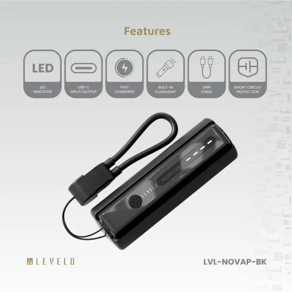 پاوربانک برند لولوو مدل Nova Pro با ظرفیت باتری 5000mAh