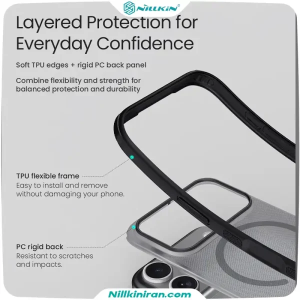 قاب نیلکین آیفون iPhone 18 Pro مدل Super Frosted Shield Pro Magnetic