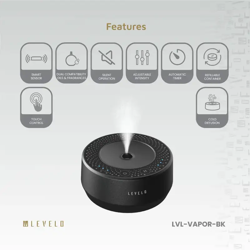 خوشبوکننده هوشمند خودرو لولو مدل Levelo Vapor ظرفیت 400 میلی آمپر