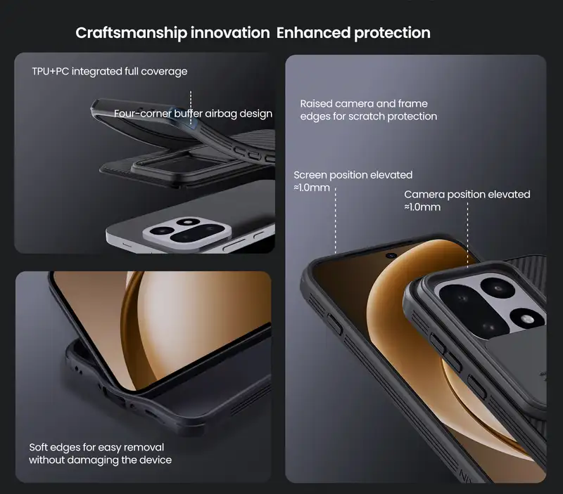 قاب نیلکین وان پلاس Oneplus 15 مدل CamShield Pro با محافظ لنز