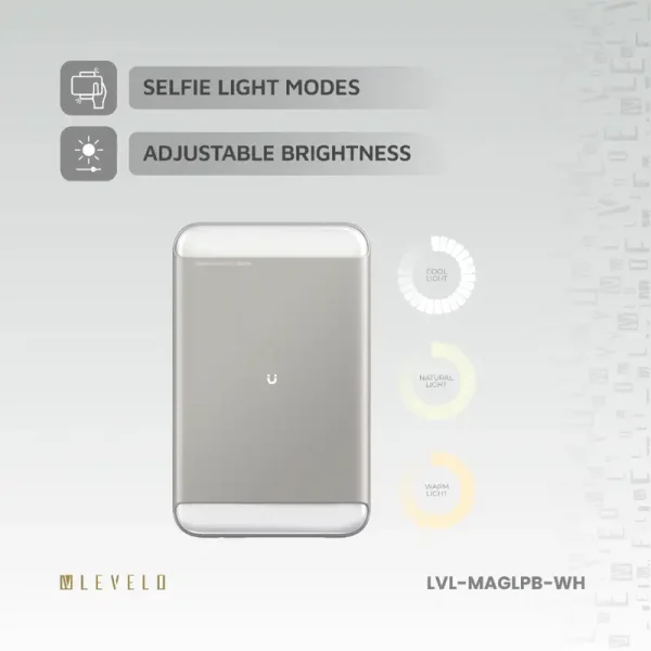 پاور بانک و چراغ سلفی لولو مدل MagLight ظرفیت 8000 میلی آمپر