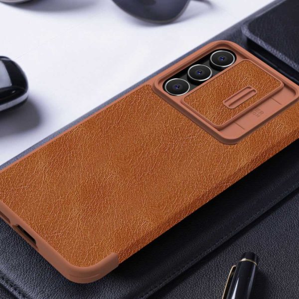 کیف-چرم-Nillkin-Qin-Pro-Series-Leather-case-for-Samsung-Galaxy-S23-FE
